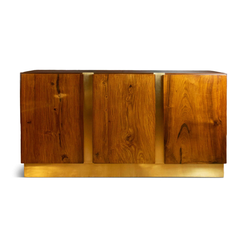 BECRUX Rosewood Sideboard Credenza – Handmade Storage Cabinet for Entryways
