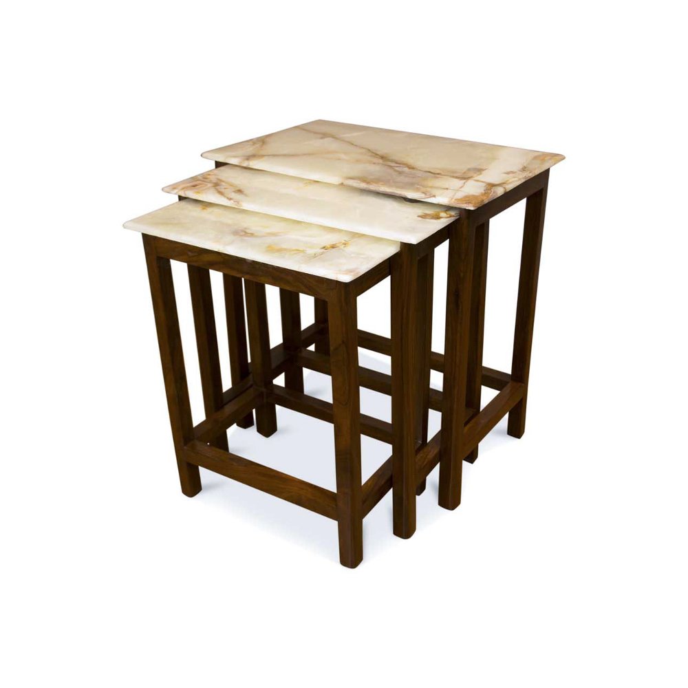 TYL ONYX - Handmade Solid Wood Nesting Tables - Set of 3